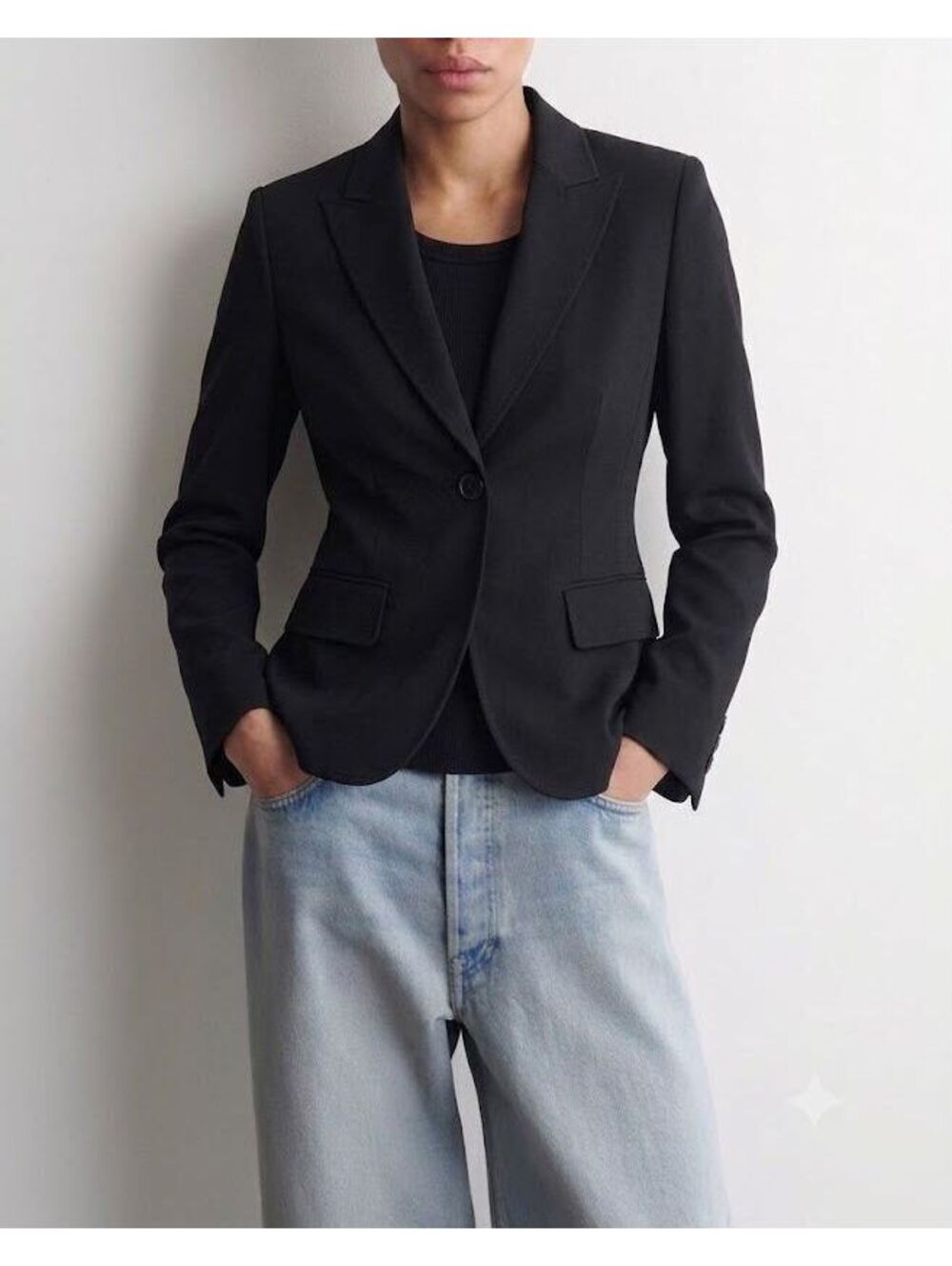 Anne Klein Classic Black Tailored Blazer Jacket Size 4